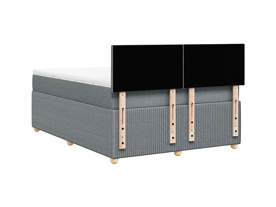 Sommier à lattes de lit avec matelas Gris clair 140x190cm Tissu