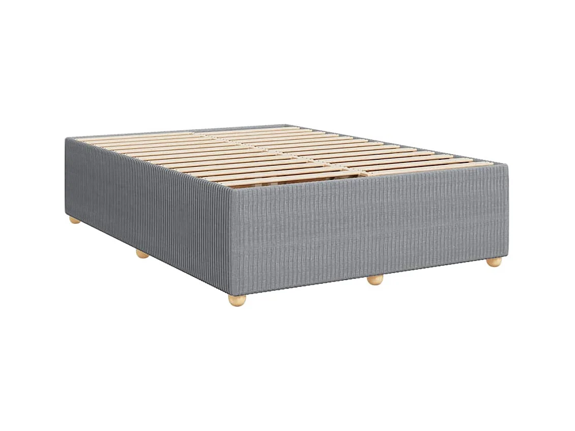 Sommier à lattes de lit avec matelas Gris clair 140x190cm Tissu