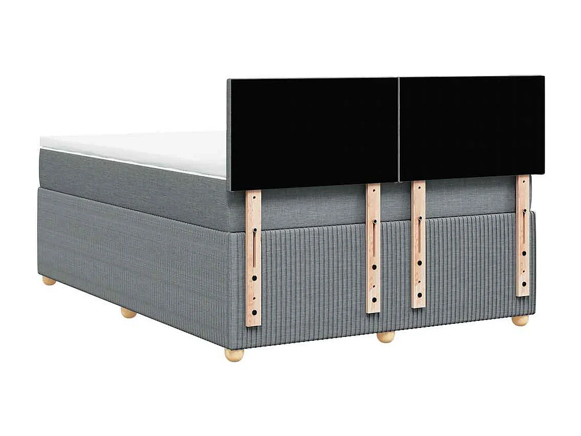 Sommier à lattes de lit avec matelas Gris clair 140x190cm Tissu