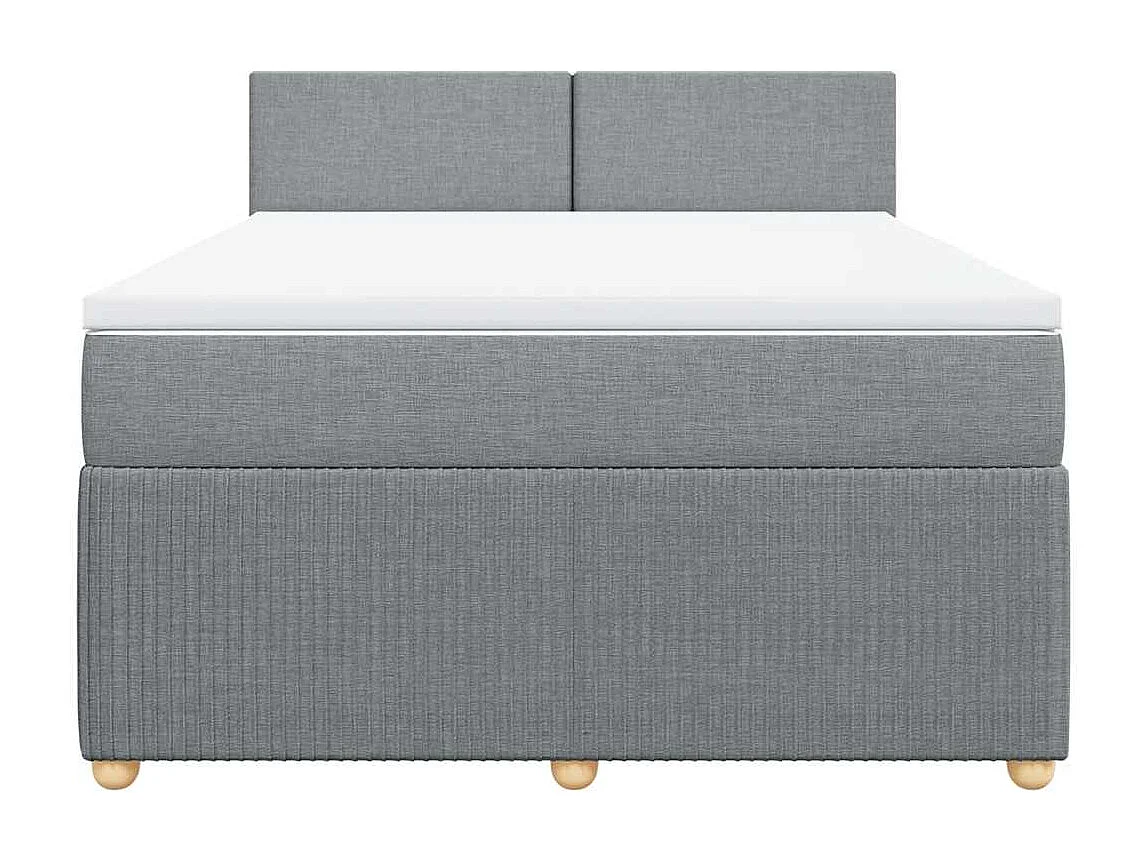 Sommier à lattes de lit avec matelas Gris clair 140x190cm Tissu