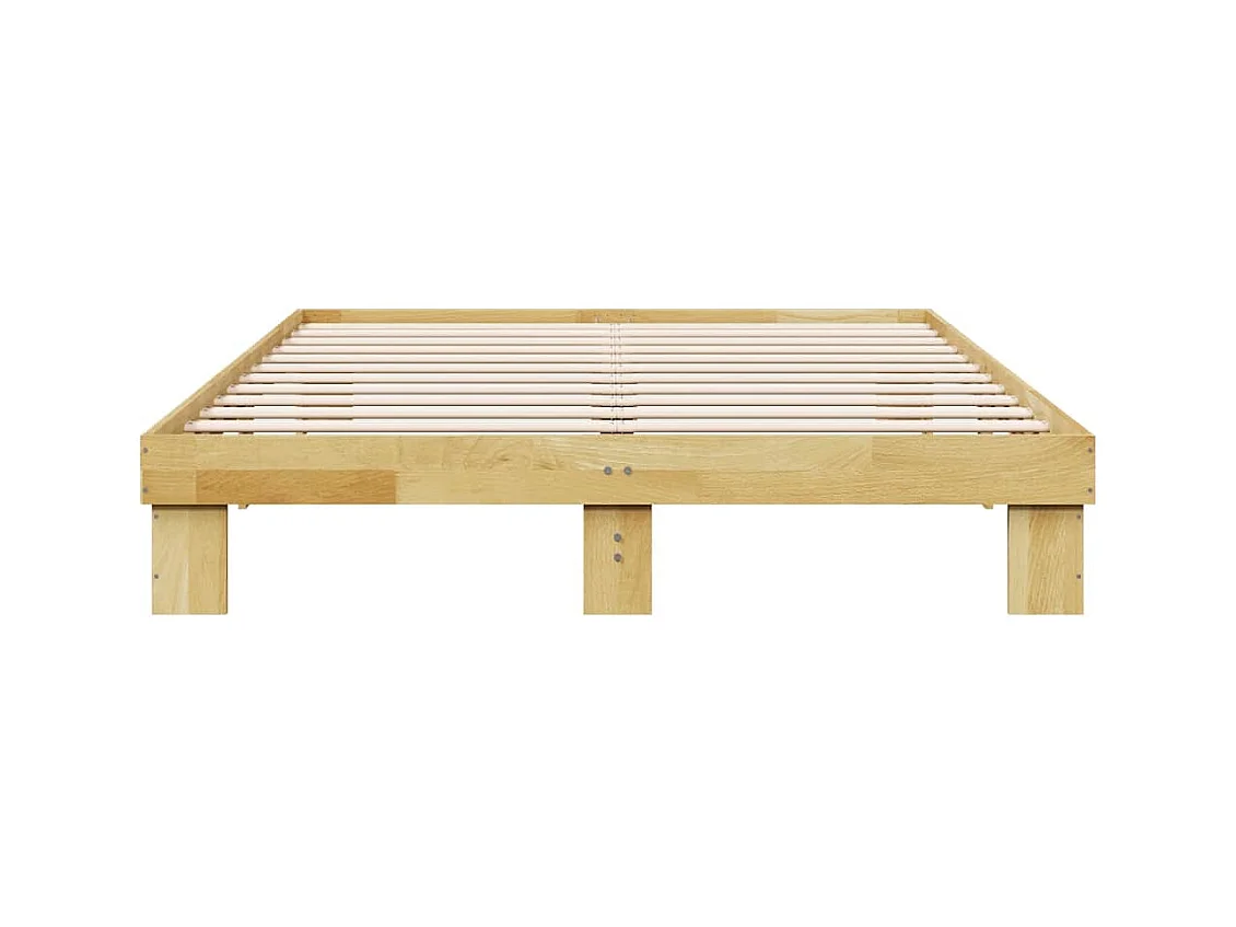 Cadre de lit sans matelas 140x200 cm bois massif de chêne