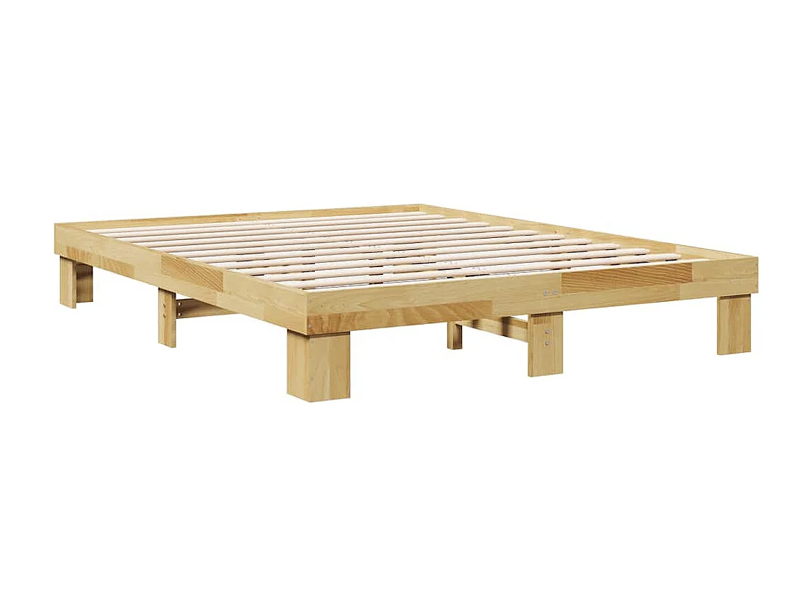 Massivholzbett ohne Matratze 140x200 cm Eichenholz