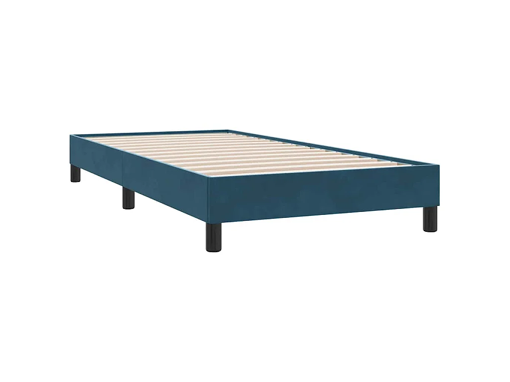 Giroletto a Molle senza Materasso Blu Scuro 100x210 cm Velluto