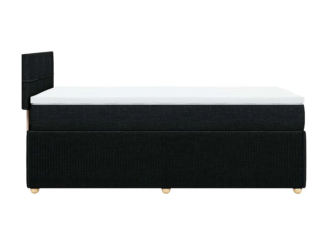 Cama com molas/colchão 100x200 cm tecido preto