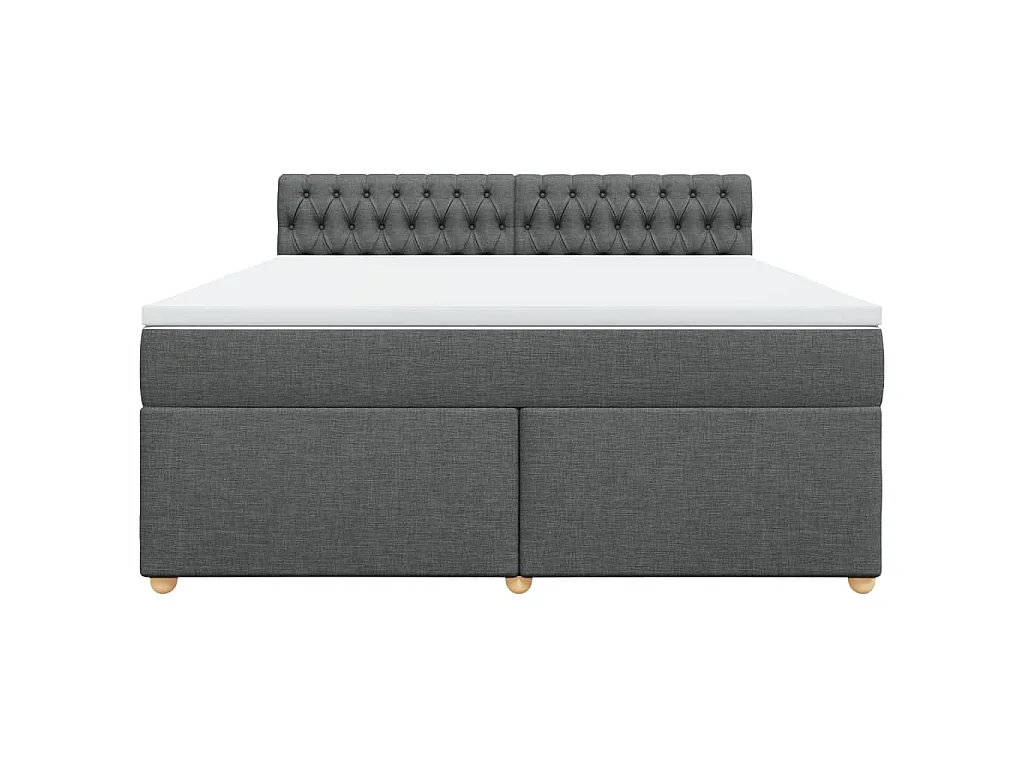 Boxspringbett mit Matratze Dunkelgrau 180x200 cm Stoff
