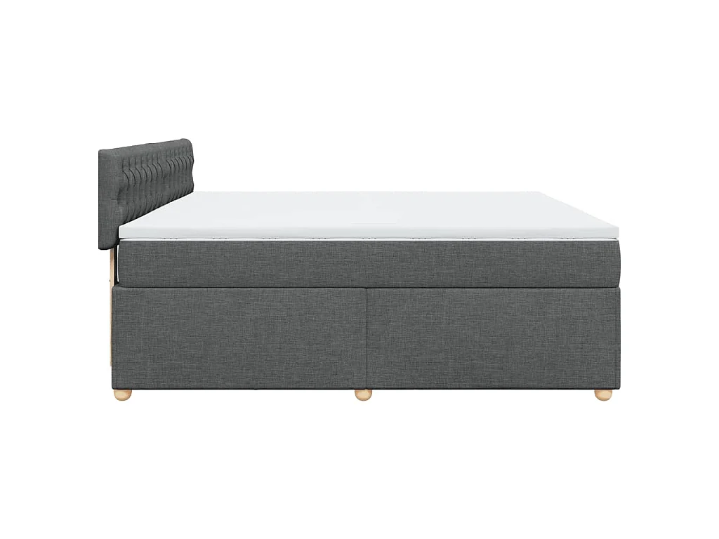 Boxspringbett mit Matratze Dunkelgrau 180x200 cm Stoff