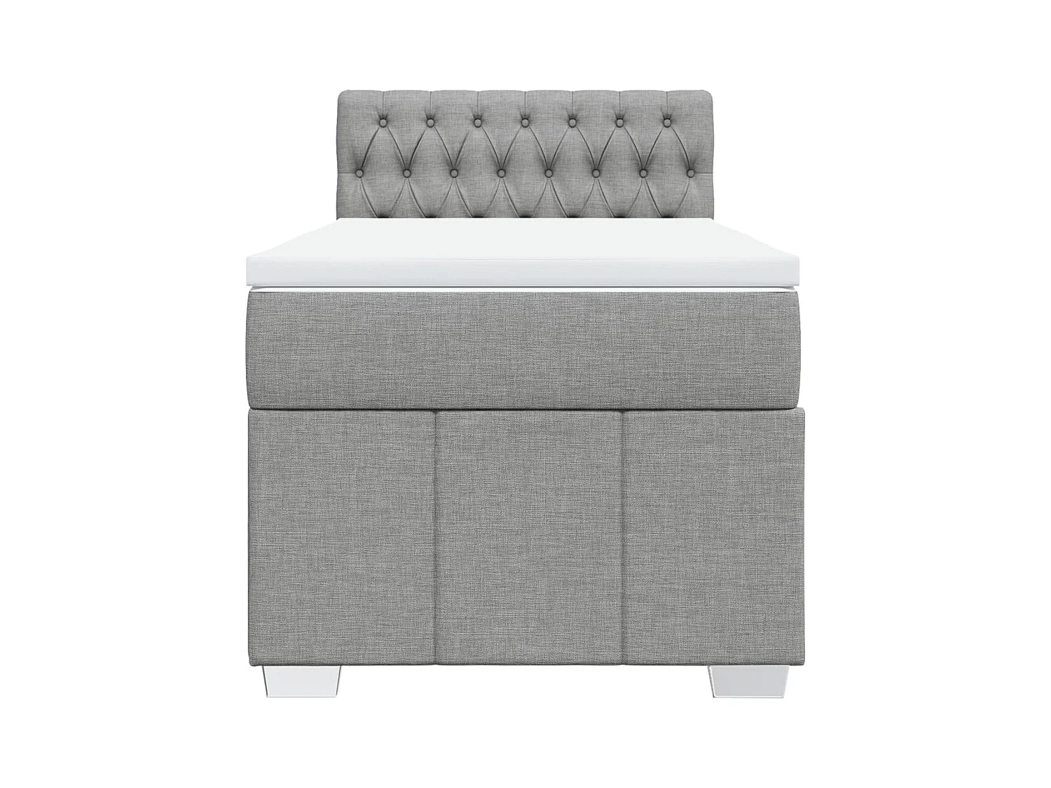 Giroletto a Molle con Materasso Grigio Chiaro100x200 cm Tessuto