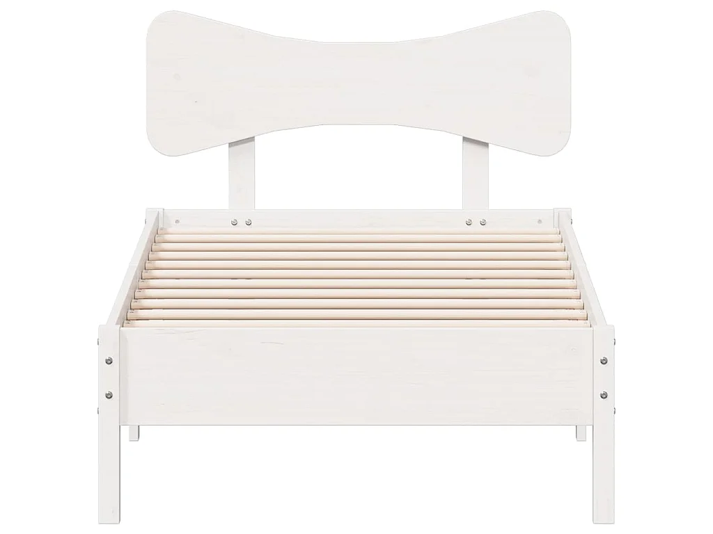 Bedframe zonder matras massief grenenhout wit 90x190 cm