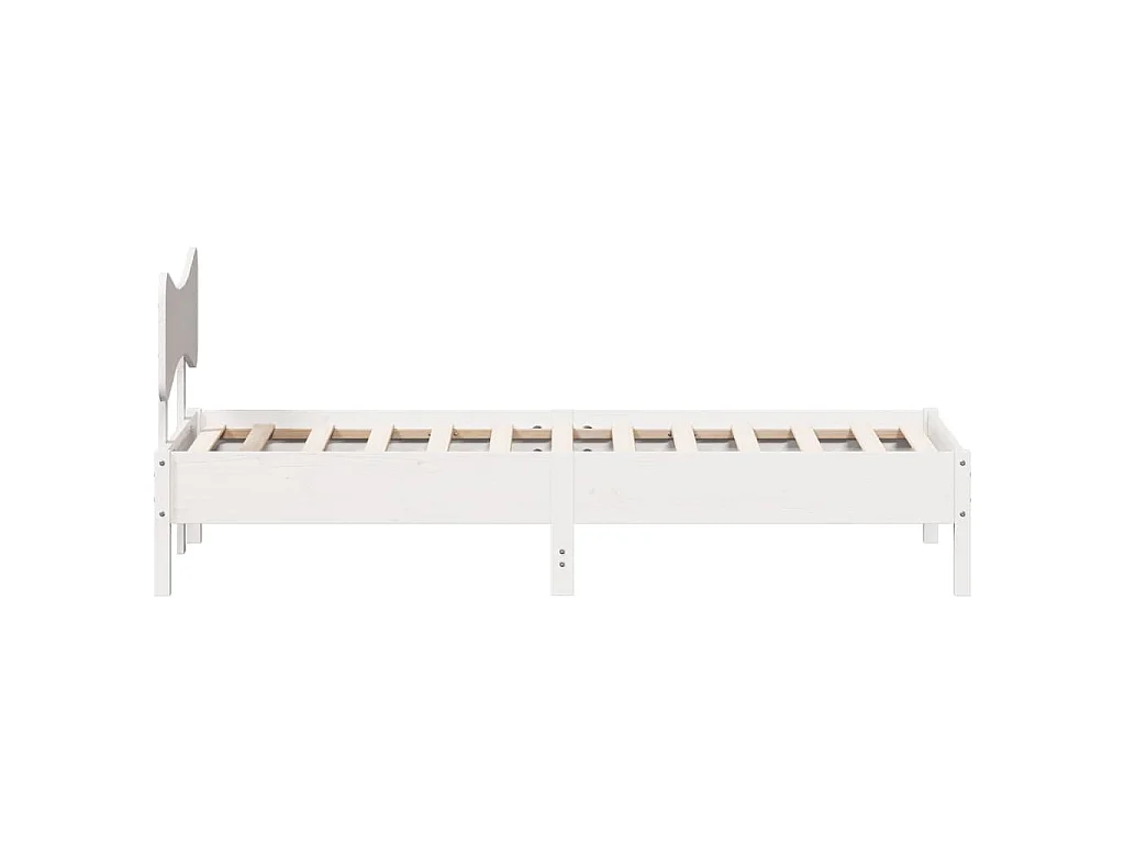 Bedframe zonder matras massief grenenhout wit 90x190 cm