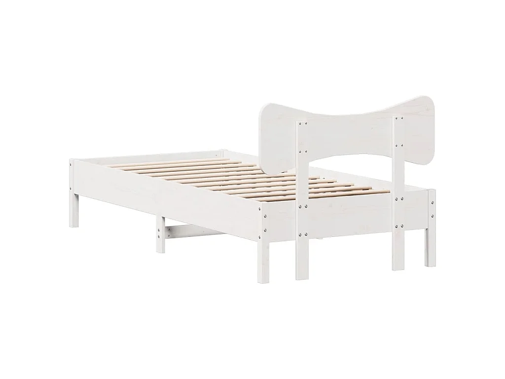 Bedframe zonder matras massief grenenhout wit 90x190 cm
