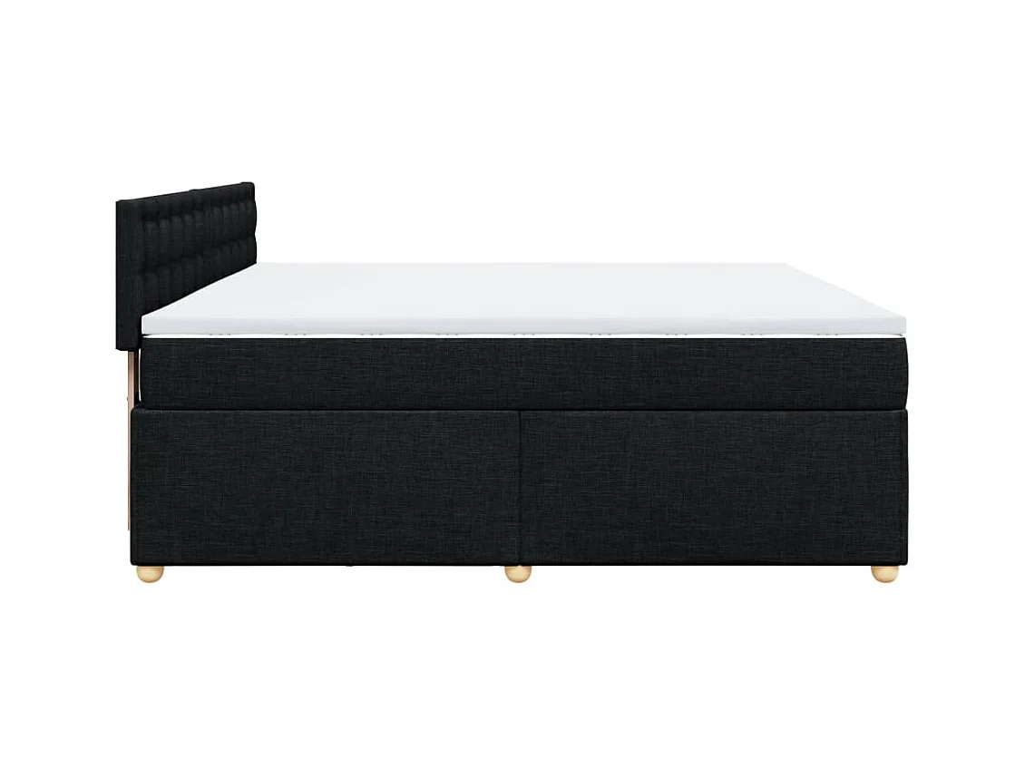 Cama box spring con colchón tela negro 180x200 cm