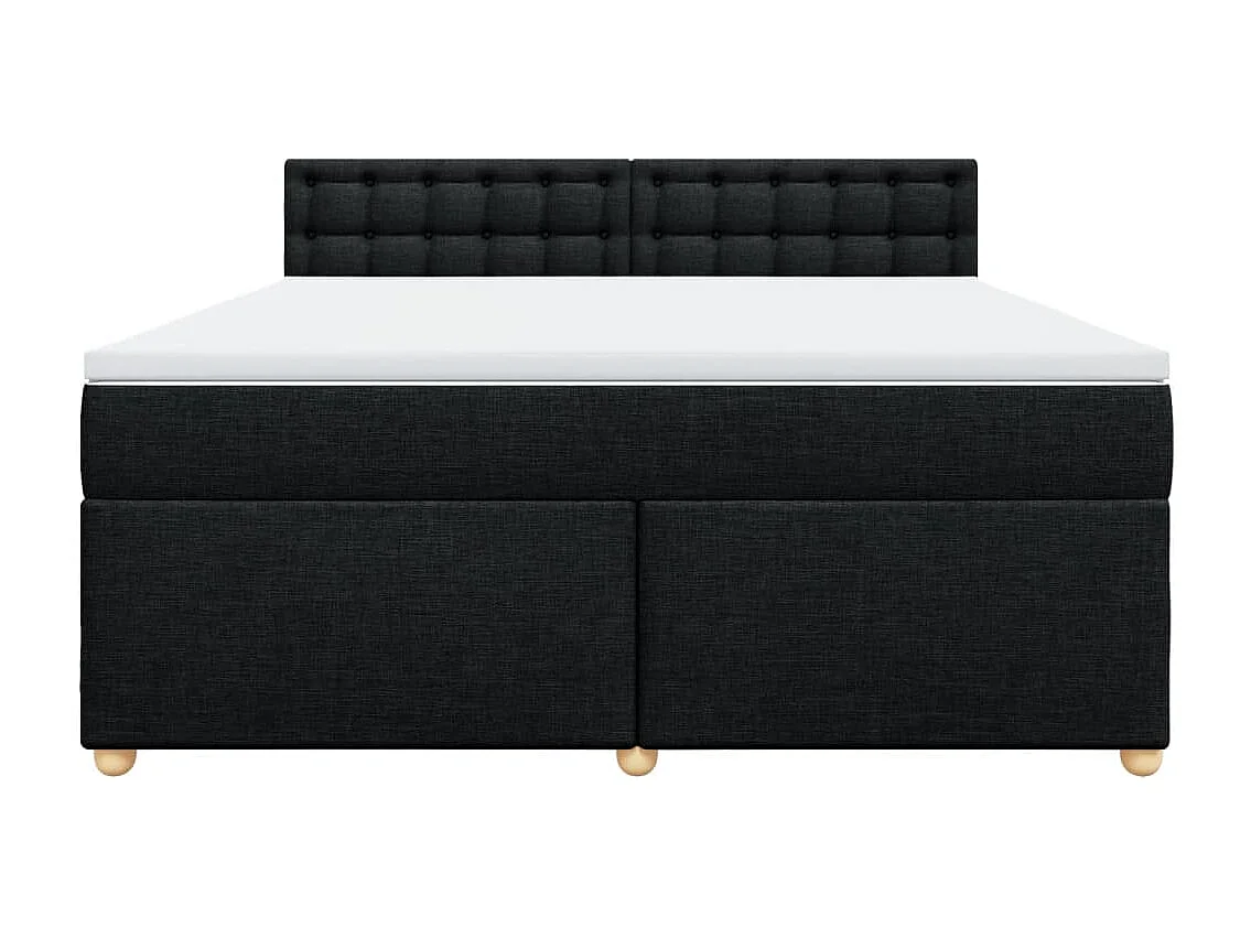 Giroletto a Molle con Materasso Nero 180x200 cm in Tessuto