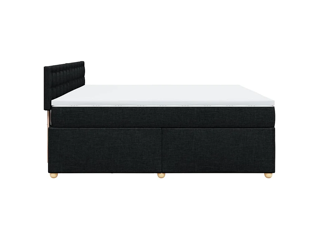 Cama box spring con colchón tela negro 180x200 cm