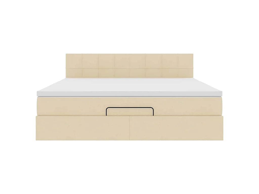 Ottoman-Bett mit Matratze & LEDs Creme 160x200 cm Stoff