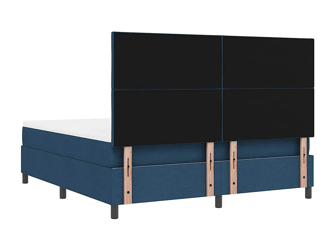 Cama Box com colchão com cabeceira Azul 180 x 200 cm tecido