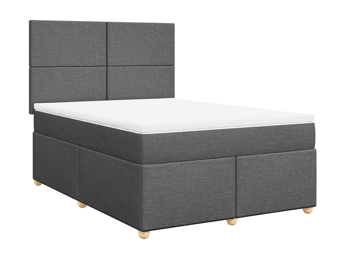 Boxspringbett mit Matratze Dunkelgrau 160x200 cm Stoff