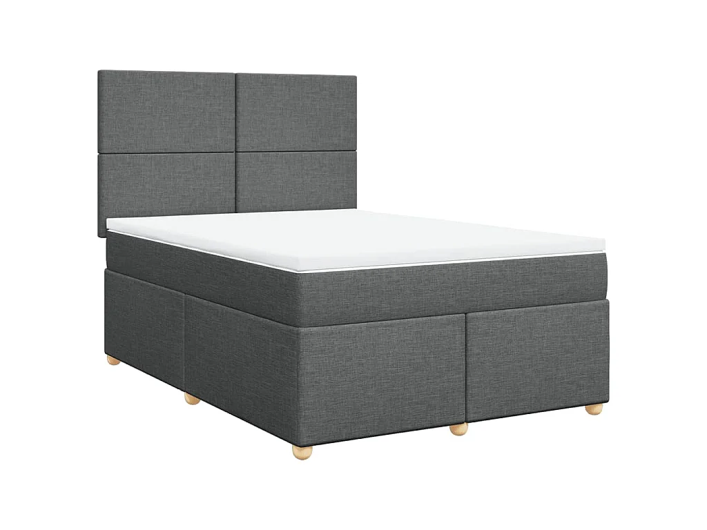 Boxspring met matras stof donkergrijs 160x200 cm