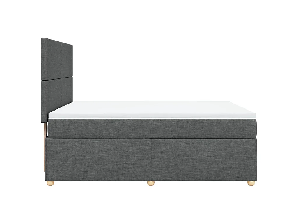 Boxspring met matras stof donkergrijs 160x200 cm