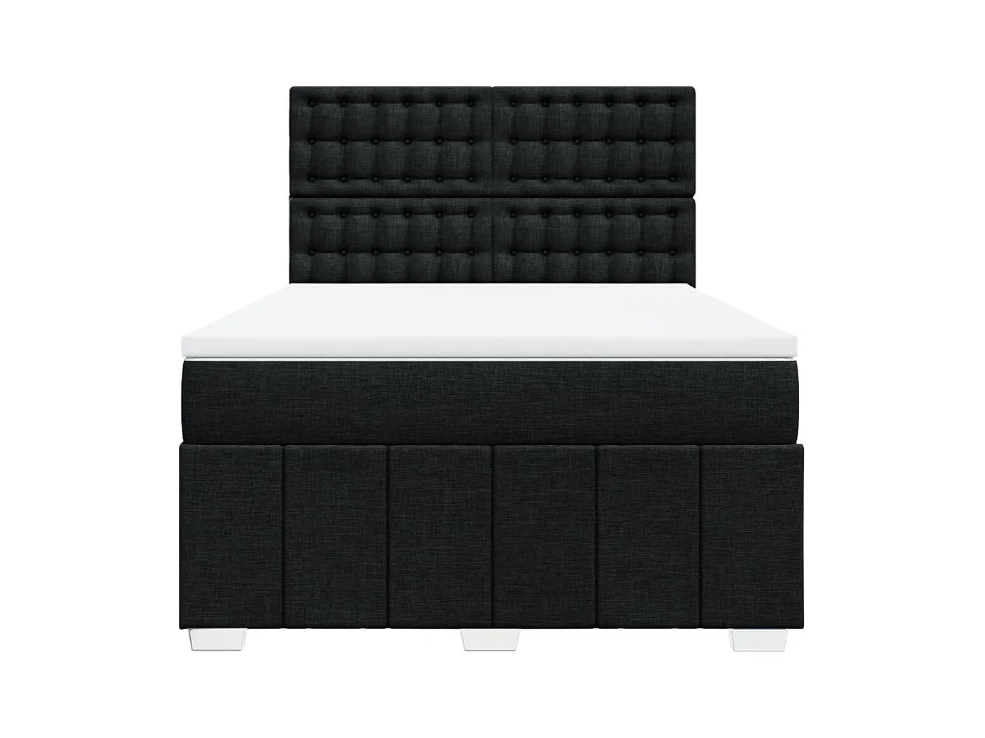 Boxspringbett mit Matratze Schwarz 160x200 cm Stoff