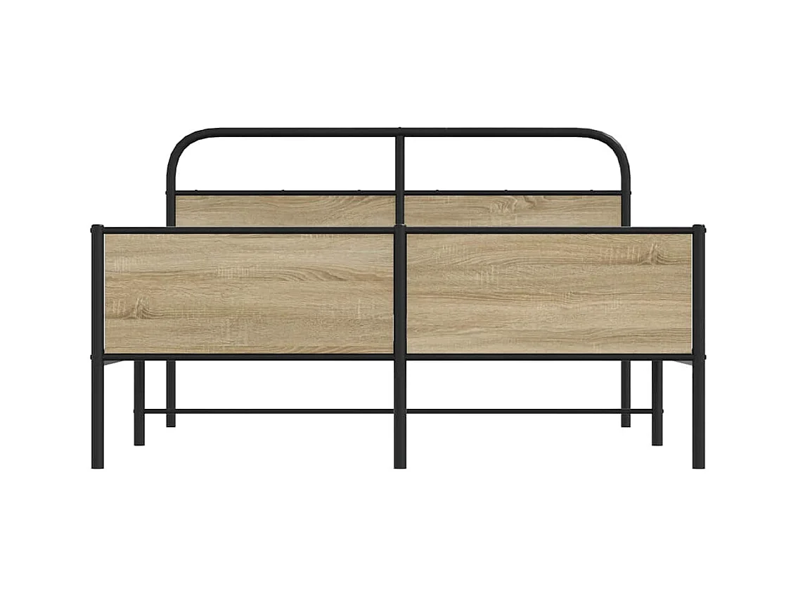 Metallbett ohne Matratze Räuchereiche 160x200 cm