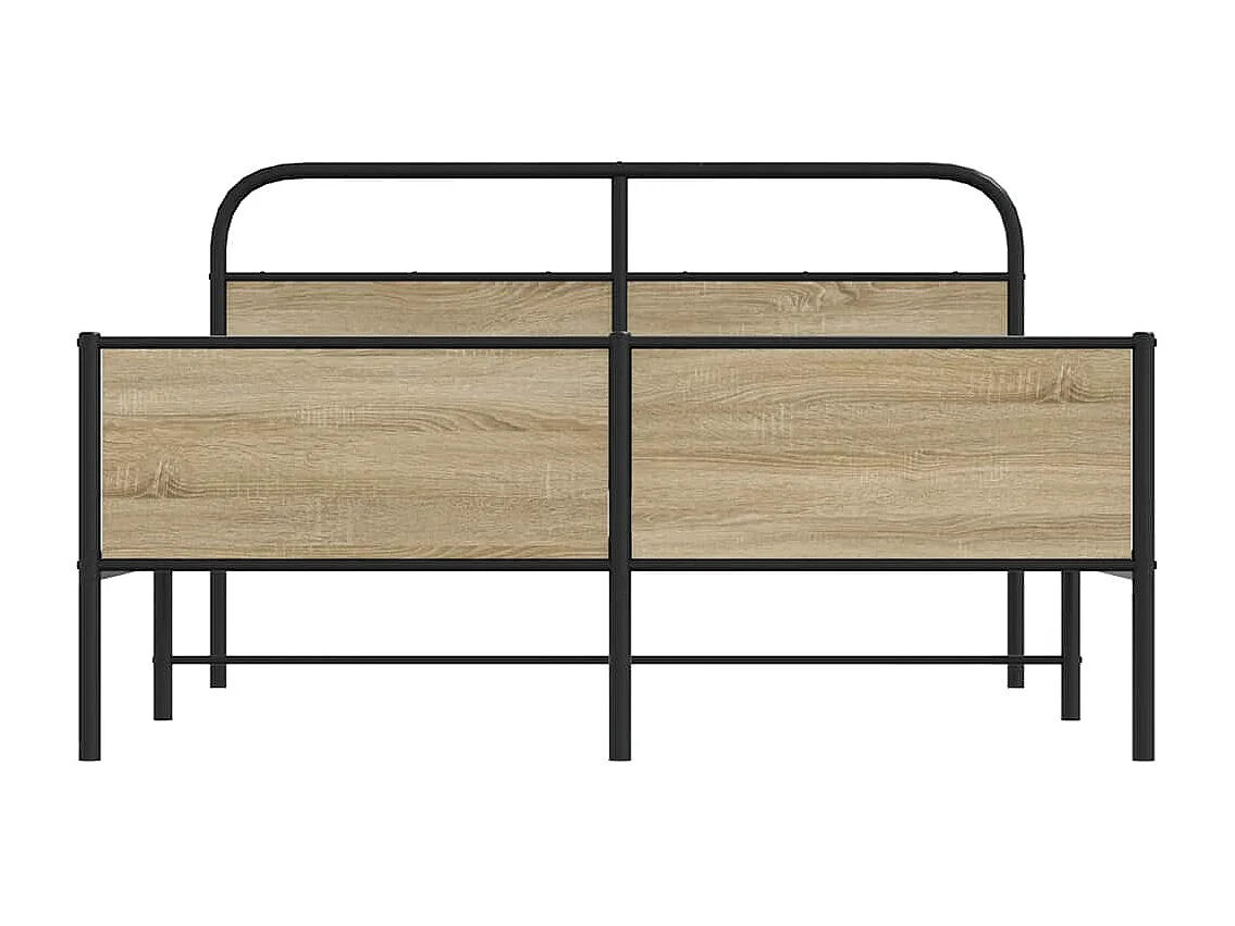 Cadre de lit en métal sans matelas chêne fumé 160x200 cm
