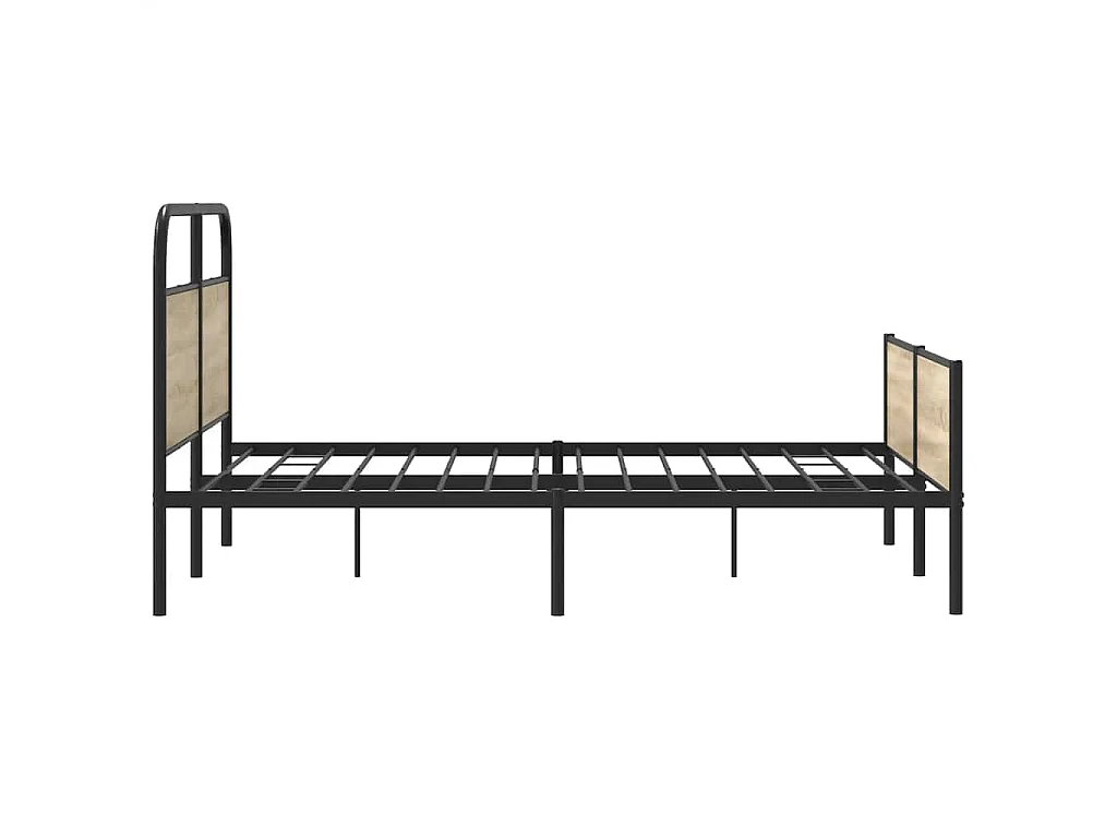 Cadre de lit en métal sans matelas chêne fumé 160x200 cm
