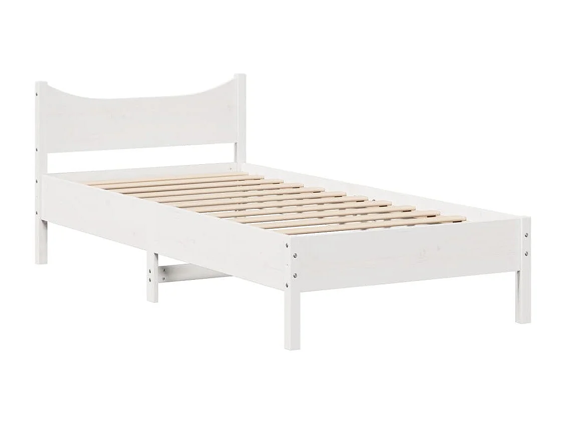 Cama sem colchão 100x200 cm madeira de pinho maciça branco
