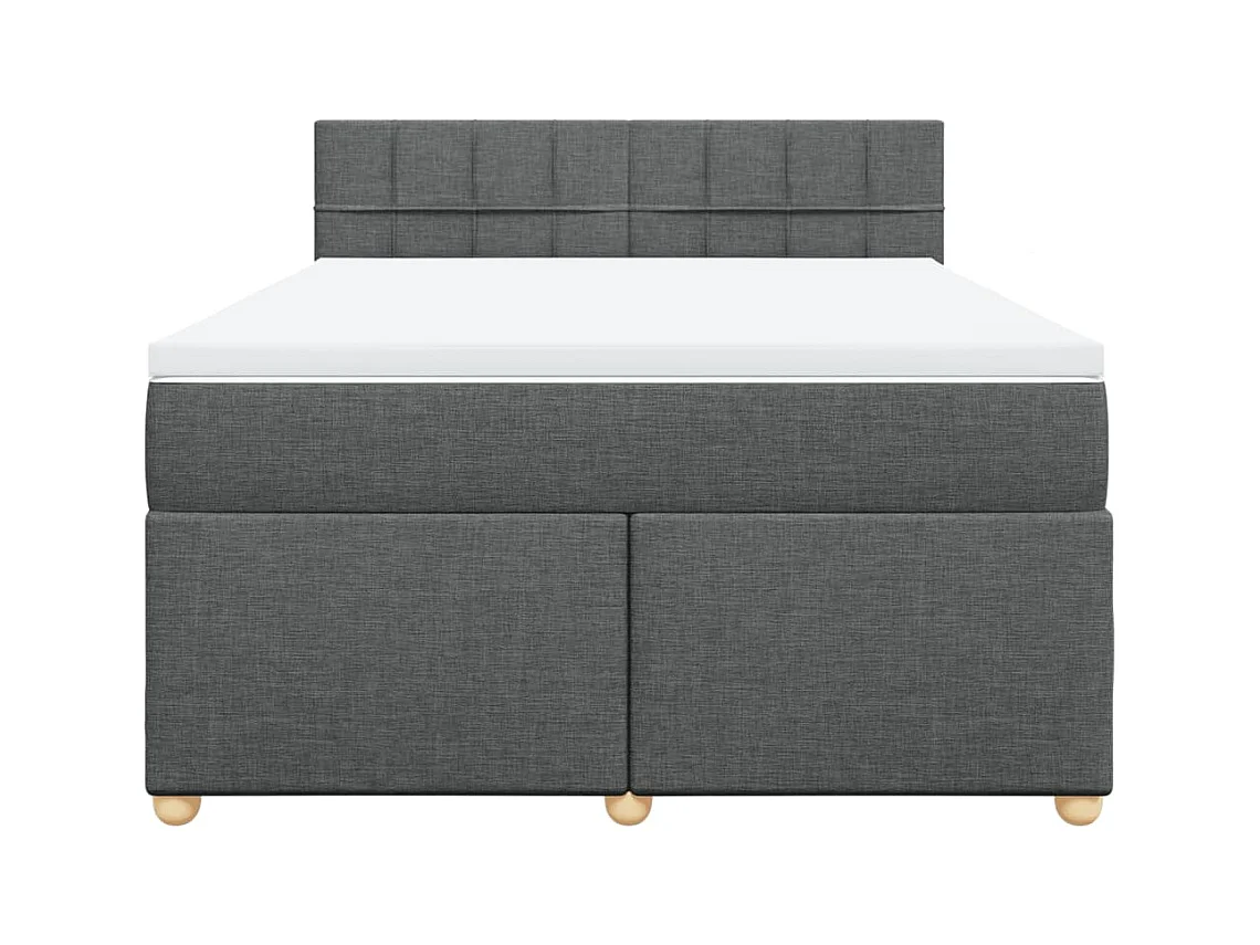 Sommier à lattes de lit avec matelas Gris foncé 160x200cm Tissu