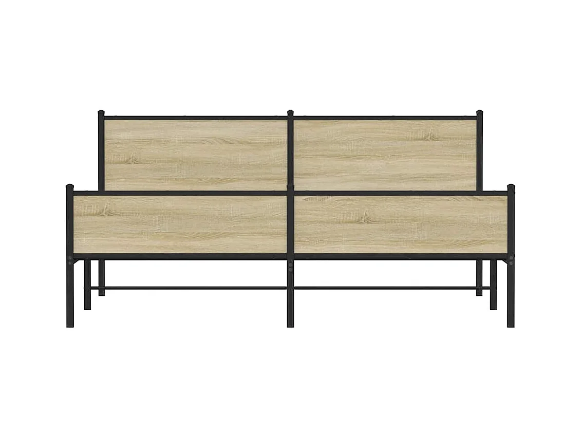 Cadre de lit en métal sans matelas chêne sonoma 180x200 cm