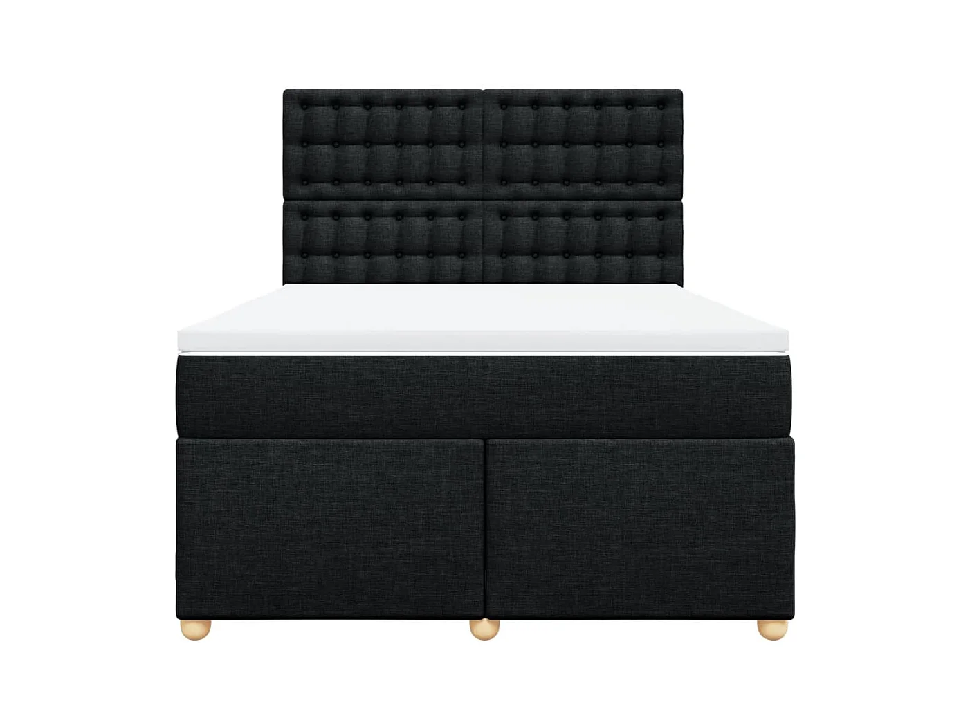 Boxspring met matras stof zwart 140x200 cm