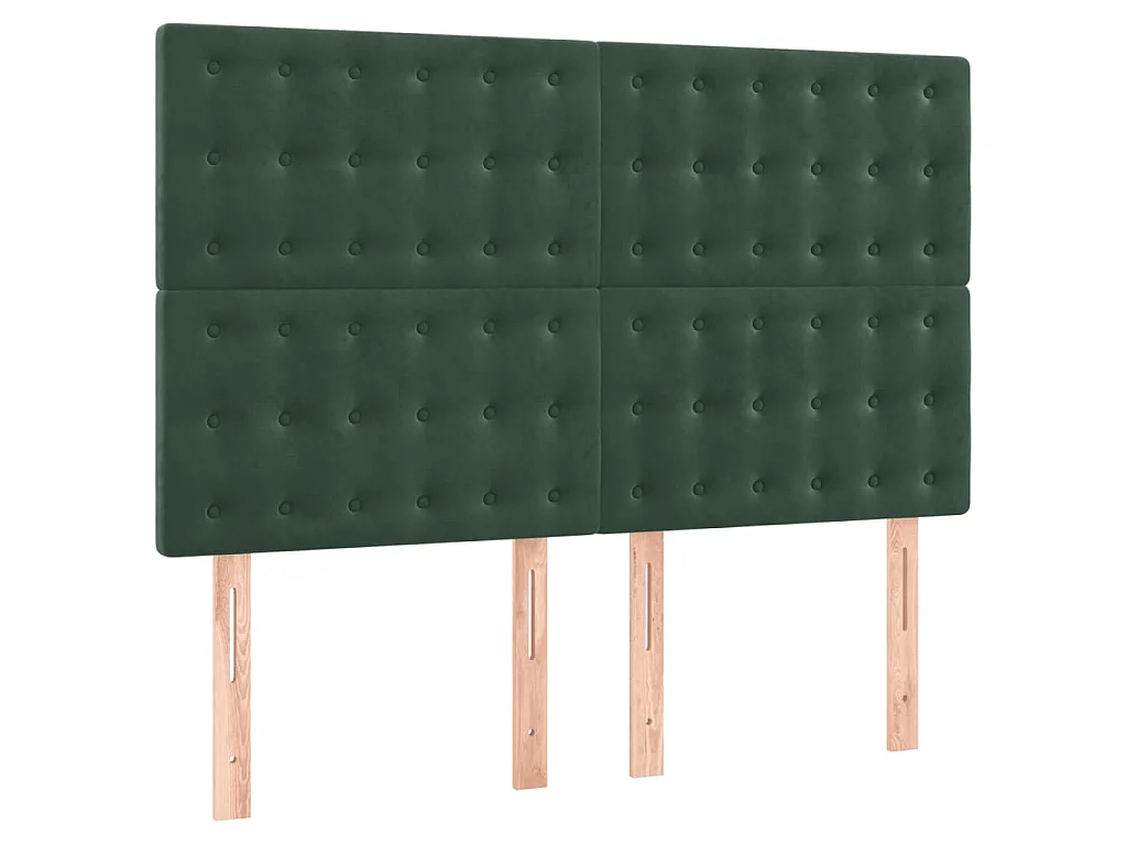 Sommier à lattes de lit et matelas Vert foncé 140x200cm Velours
