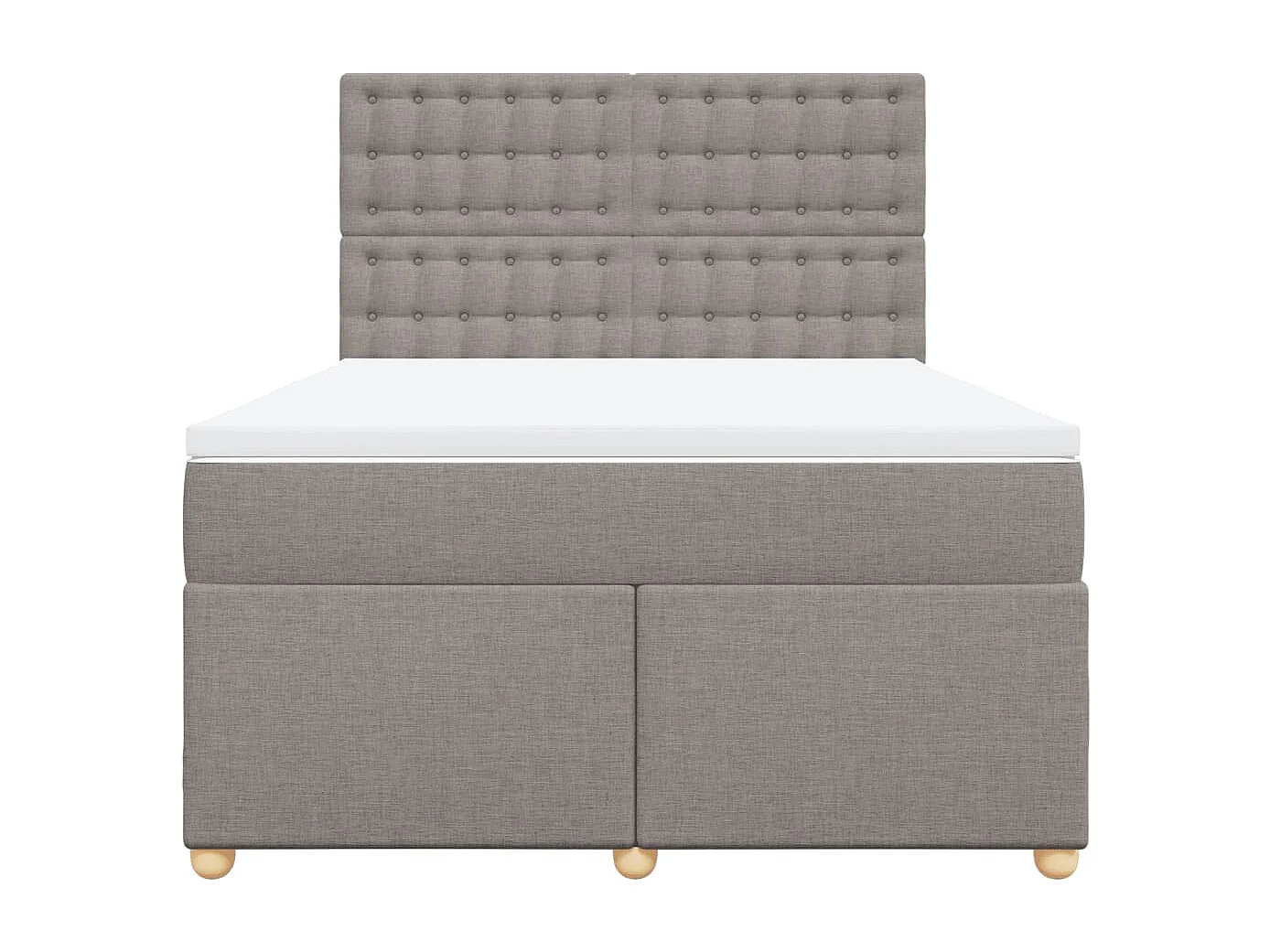 Sommier à lattes de lit avec matelas Taupe 160x200 cm Tissu