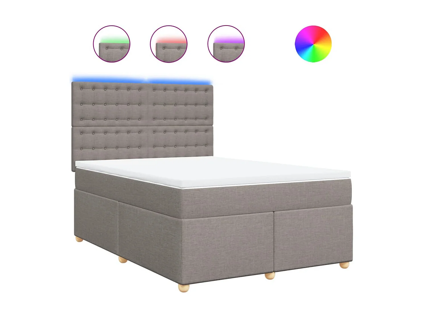 Boxspring met matras stof taupe 160x200 cm