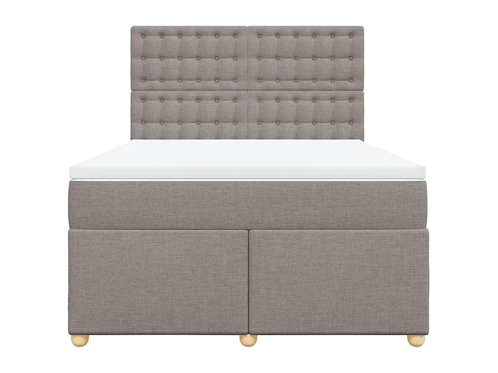 Sommier à lattes de lit avec matelas Taupe 160x200 cm Tissu