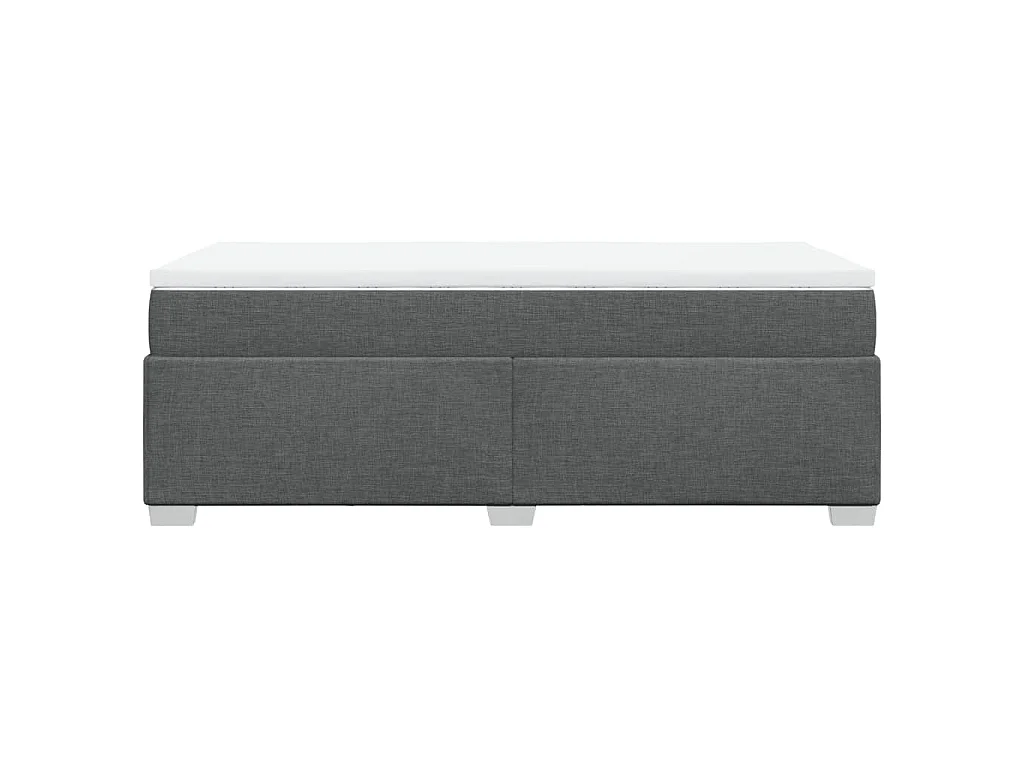 Cama com molas/colchão 90x200 cm tecido cinzento-escuro