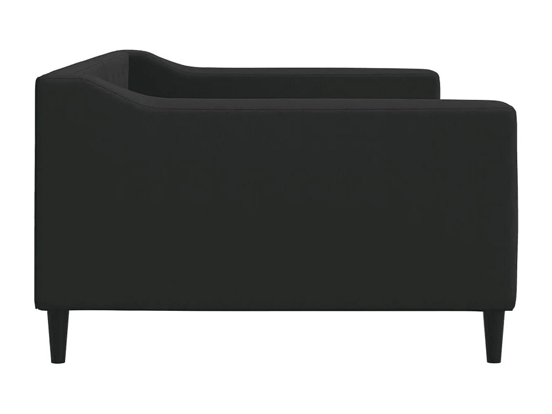 Letto da Giorno Nero 100x200 cm in Tessuto