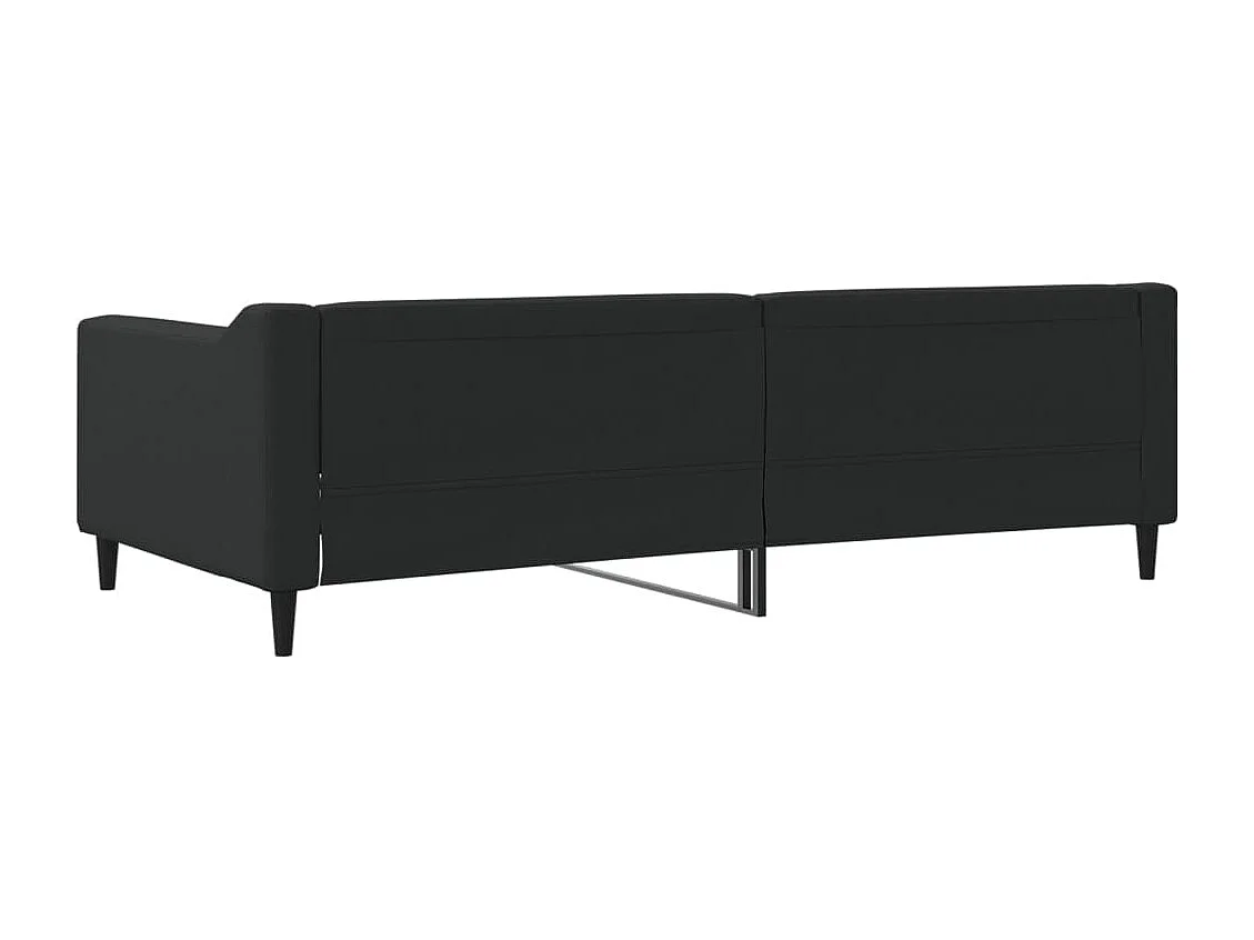 Letto da Giorno Nero 100x200 cm in Tessuto