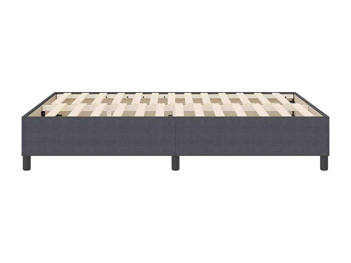 Lit à ressorts Gris foncé 140 x 190 cm Tissu en velours côtelé