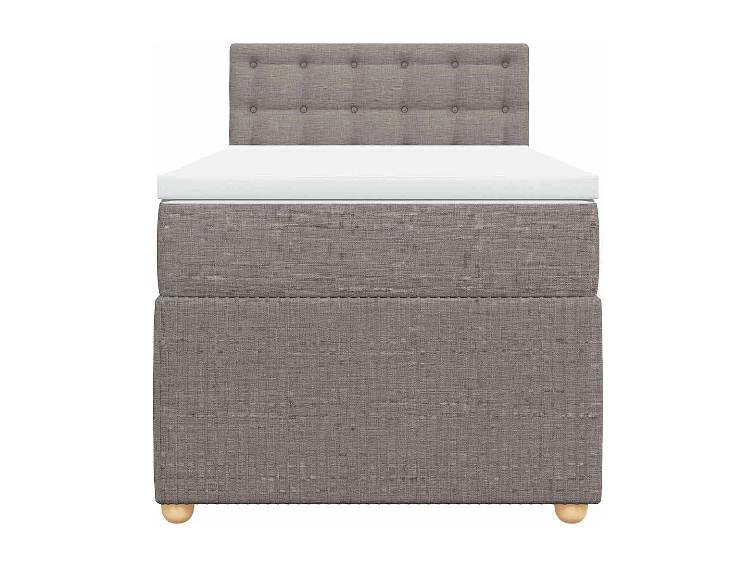 Boxspring met matras stof taupe 90x190 cm
