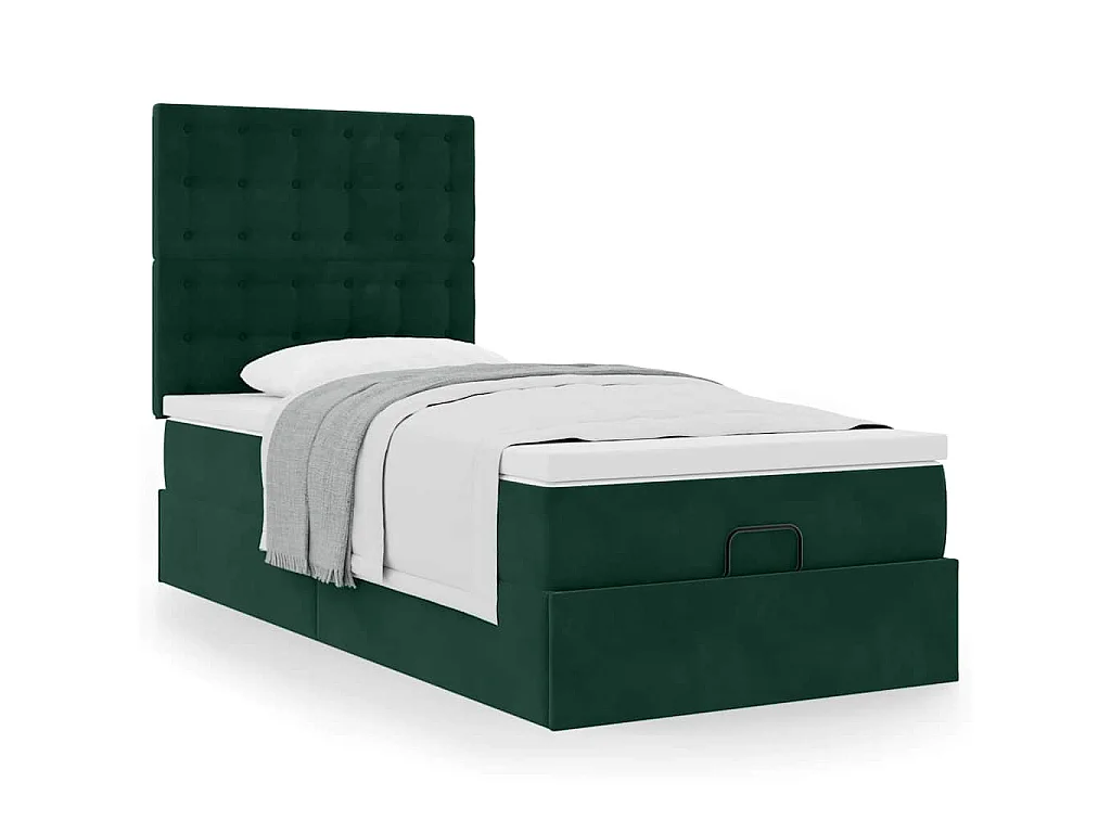 Struttura Letto Pouf con Materassi 90x200 cm in Velluto