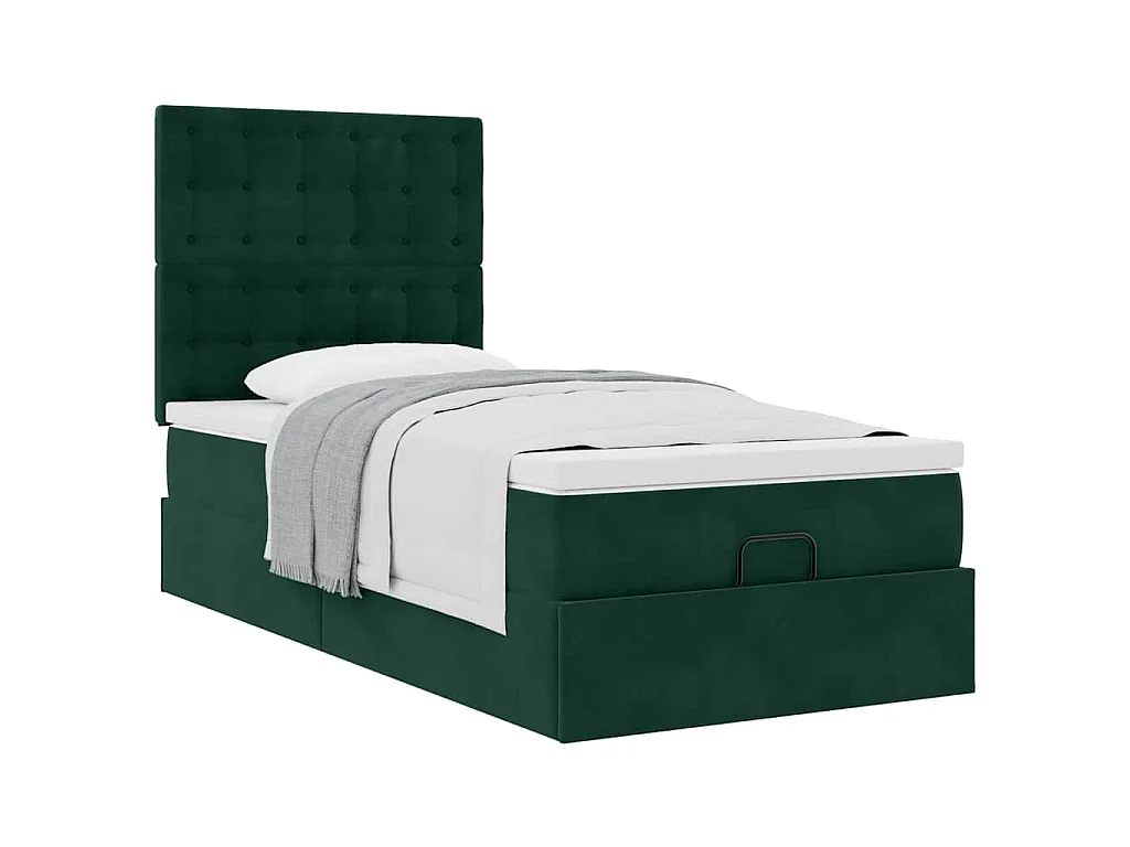 Struttura Letto Pouf con Materassi 90x200 cm in Velluto
