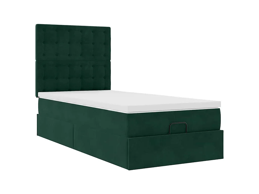 Struttura Letto Pouf con Materassi 90x200 cm in Velluto