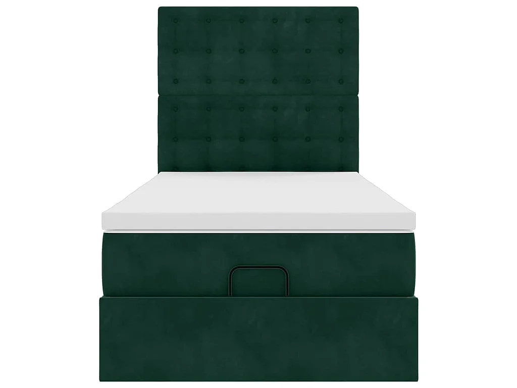 Struttura Letto Pouf con Materassi 90x200 cm in Velluto