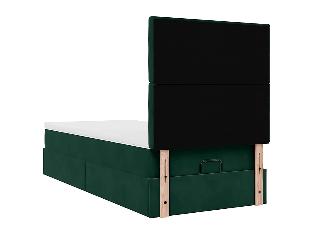 Struttura Letto Pouf con Materassi 90x200 cm in Velluto