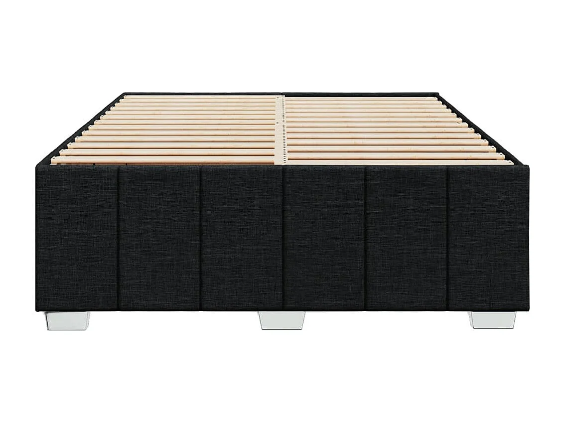 Cadre de lit sans matelas noir 140x190 cm tissu