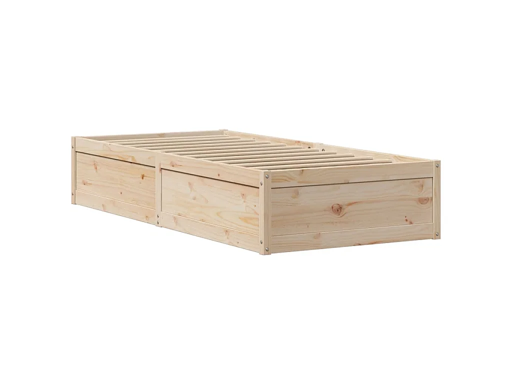 Bedframe met hoofdbord massief grenenhout 90x190 cm