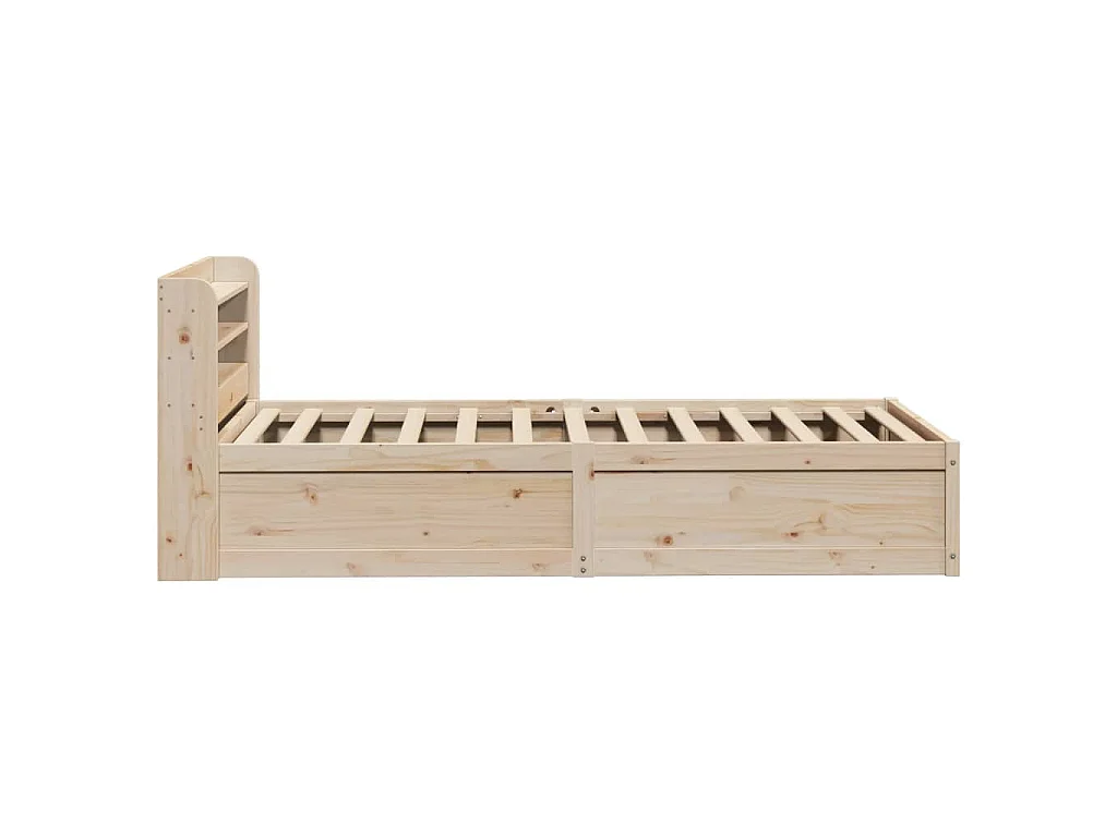 Bedframe met hoofdbord massief grenenhout 90x190 cm