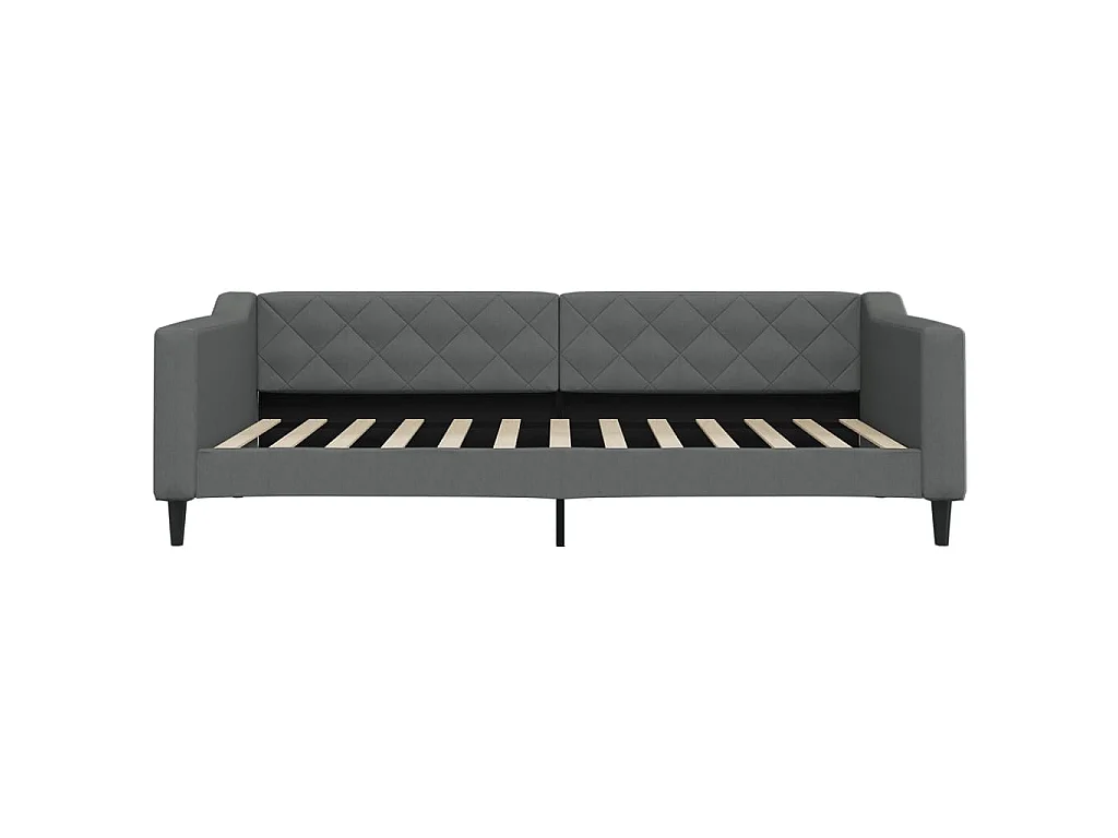 Lit de jour avec gigogne sans matelas gris foncé 100x200 cm