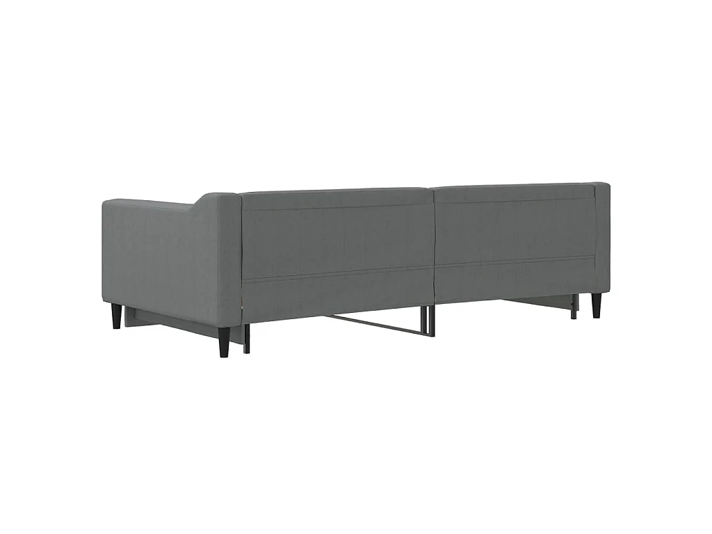 Lit de jour avec gigogne sans matelas gris foncé 100x200 cm