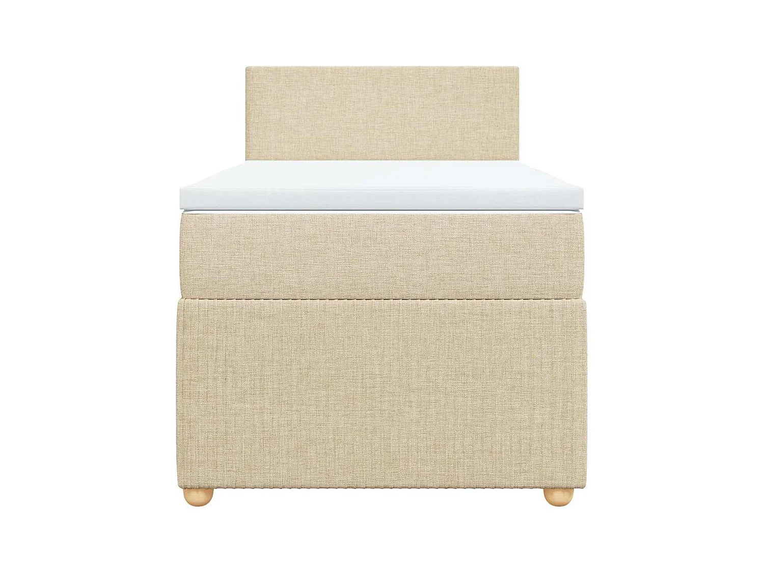 Boxspringbett mit Matratze Creme 90x200 cm Stoff